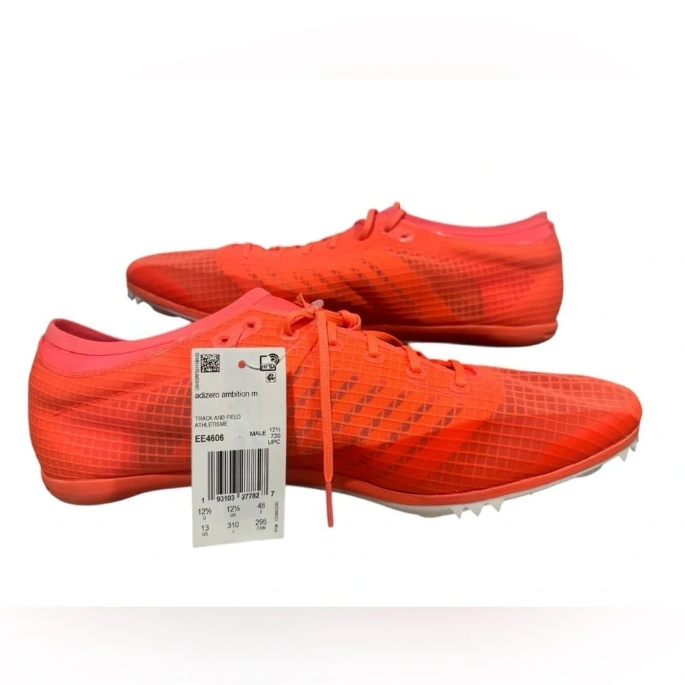 Adidas Adizero Ambition M Track & Field Spikes Mid Distance Coral Men’s Size 13